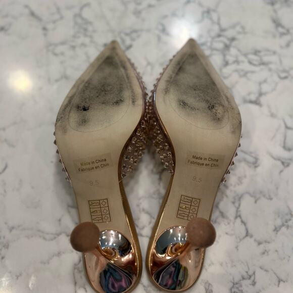 Jeffrey Campbell X Anthropologie Ziva Heel Rhinestone Studded Pointed Toe 9.5 - Picture 5 of 10